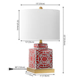 Catherine 22" Ceramic/Metal Ginger Jar LED Table Lamp - JONATHAN Y