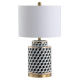 Ellie 24.5" Tumbling Block Ceramic/Metal LED Table Lamp - JONATHAN Y