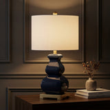 Vienna 25.5" Ceramic LED Table Lamp Navy/Brass Gold – AI-ON