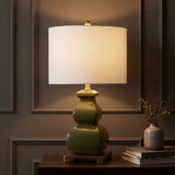 Vienna 25.5" Ceramic LED Table Lamp Olive Green/Brass Gold – AI-ON