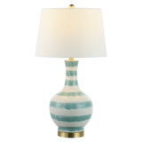 Tucker 30.5" Striped Ceramic/Metal LED Table Lamp - JONATHAN Y