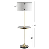 Luce 59" Metal/Wood LED Floor Lamp with Table