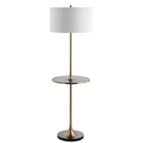 Luce 59" Metal/Wood LED Floor Lamp with Table