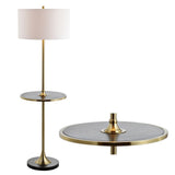 Luce 59" Metal/Wood LED Floor Lamp with Table