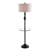 Laine 60" Metal/Glass LED Side Table and Floor Lamp - JONATHAN Y
