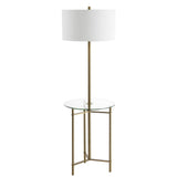 Charles 59" Metal/Glass LED Side Table and Floor Lamp