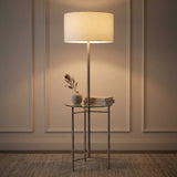 Charles 59" Metal/Glass LED Side Table and Floor Lamp Brushed Nickel – AI-ON