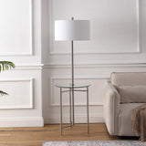 Charles 59" Metal/Glass LED Side Table and Floor Lamp