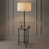 Charles 59" Metal/Glass LED Side Table and Floor Lamp Black – AI-ON