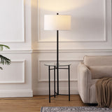 Charles 59" Metal/Glass LED Side Table and Floor Lamp