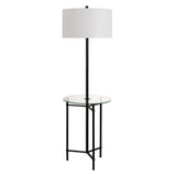 Charles 59" Metal/Glass LED Side Table and Floor Lamp