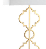 Selina 32" Iron Ogee Trellis Modern LED USB Table Lamp - JONATHAN Y