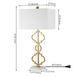 Selina 32" Iron Ogee Trellis Modern LED Table Lamp - JONATHAN Y