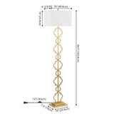 Selina 64.5" Iron Ogee Trellis Modern LED Floor Lamp - JONATHAN Y