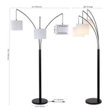 Barrie 78.5" Mid-Century Modern Head-Adjustable Iron LED Arc Floor Lamp - JONATHAN Y