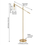 Kathryn Classic 60" Iron/Seeded Glass Adjustable Head Modern LED Floor Lamp Brass Gold – DIM