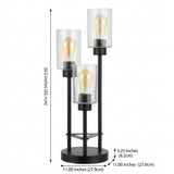 Axel Modern 20.5" Iron/Seeded Glass Modern Industrial LED Table Lamp Black – DIM