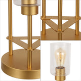 Axel Modern 20.5" Iron/Seeded Glass Modern Industrial LED Table Lamp