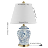 Juliana 22.25" Traditional Classic Chinoiserie Ceramic LED Table Lamp