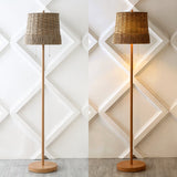 Ocata 61" Coastal Bohemian Iron/Rattan LED Floor Lamp with Pull-Chain - JONATHAN Y