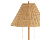 Nando 61" Coastal Bohemian Iron/Rattan LED Floor Lamp with Pull-Chain