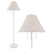 Nando 61" Coastal Bohemian Iron/Rattan LED Floor Lamp with Pull-Chain