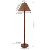 Nando 61" Coastal Bohemian Iron/Rattan LED Floor Lamp with Pull-Chain