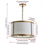 Thatcher 17" Metal LED Pendant Light Gold/White – DIM