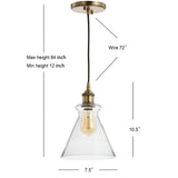 Goldwater 7.5" Adjustable Drop Metal/Glass LED Pendant - JONATHAN Y
