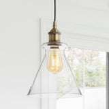 Goldwater 7.5" Adjustable Drop Metal/Glass LED Pendant - JONATHAN Y