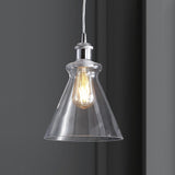 Goldwater 7.5" Adjustable Drop Metal/Glass LED Pendant - JONATHAN Y