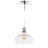 Wyatt 9.5" Adjustable Drop Pharmacy Metal/Glass LED Pendant - JONATHAN Y