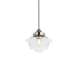 Kurtz School House Adjustable Drop Metal/Glass LED Pendant - JONATHAN Y