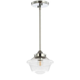 Kurtz School House Adjustable Drop Metal/Glass LED Pendant - JONATHAN Y