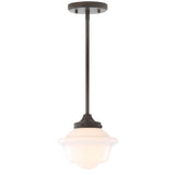 Kurtz School House Adjustable Drop Metal/Glass LED Pendant