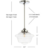 Kurtz School House Adjustable Drop Metal/Glass LED Pendant