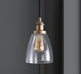 Cleo 5.5" Adjustable Metal/Glass LED Pendant - JONATHAN Y