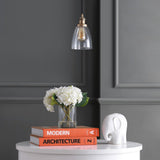 Cleo 5.5" Adjustable Metal/Glass LED Pendant - JONATHAN Y
