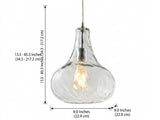 Ferano 9" Adjustable Metal/Glass LED Pendant Chrome – DIM