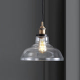 Litchfield 11" Farmhouse Metal/Glass LED Pendant - JONATHAN Y