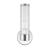 Cecil Tall Cylinder Iron/Striped Glass Modern Mid-Century LED Vanity - JONATHAN Y