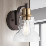 Manhattan Vintage Metal/Glass Industrial Rustic LED Vanity - JONATHAN Y