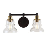 Manhattan Vintage Metal/Glass Industrial Rustic LED Vanity - JONATHAN Y