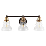 Manhattan Vintage Metal/Glass Industrial Rustic LED Vanity