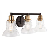Manhattan Vintage Metal/Glass Industrial Rustic LED Vanity