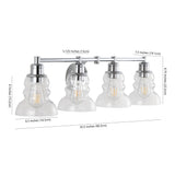 Manhattan Vintage Metal/Glass Industrial Rustic LED Vanity