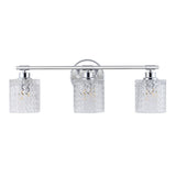 Spaulding Vintage Iron/Chevron Pattern Glass Farmhouse Cottage LED Vanity Light