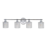 Spaulding Vintage Iron/Chevron Pattern Glass Farmhouse Cottage LED Vanity Light