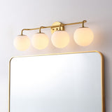 Louis Parisian Globe 31" 4-Light Metal/Frosted Glass Modern Contemporary LED Vanity Light