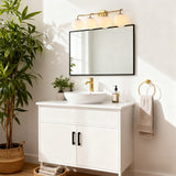 Louis Parisian Globe 31" 4-Light Metal/Frosted Glass Modern Contemporary LED Vanity Light